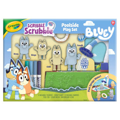 Crayola Scribble Scrubbies Bluey Poolside Playset pool and pump enable poolside pretend play