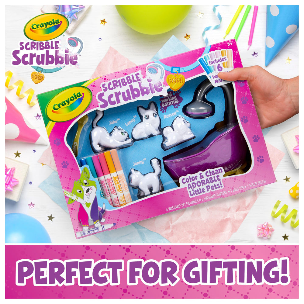 Scrub brush included for gentle washing and refilling coloring sessions.