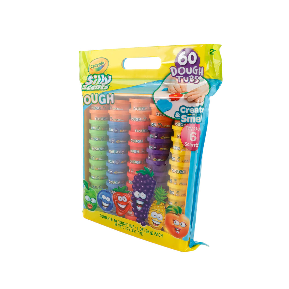 Crayola Silly Scents Dough tubs provide safe, non-toxic play for kids.