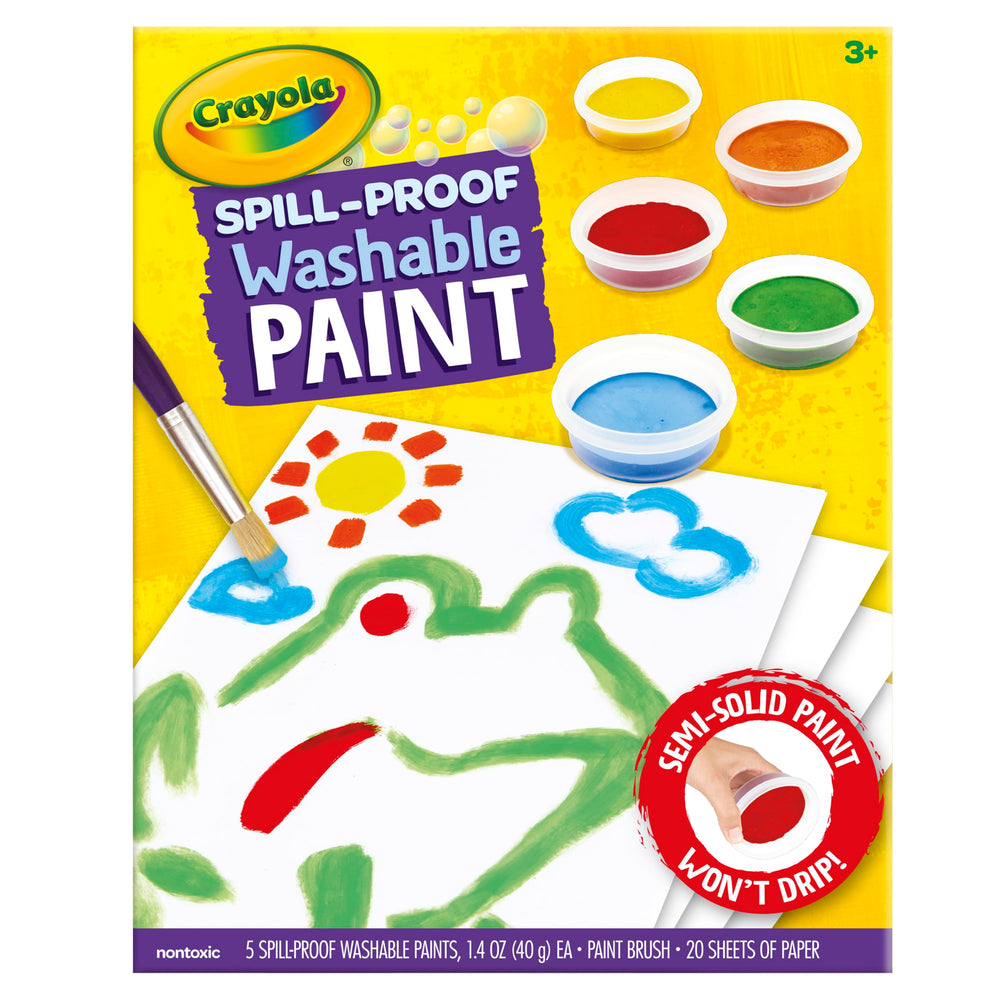 Crayola Spill Proof Paint Set in use during a toddler art activity.