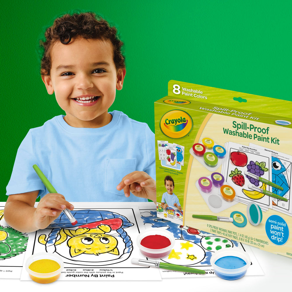 Crayola Spill Proof Paint Set is safe and non-toxic for ages 3 and up