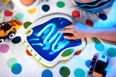 Promotes color recognition and fine motor skills through interactive play with Crayola.