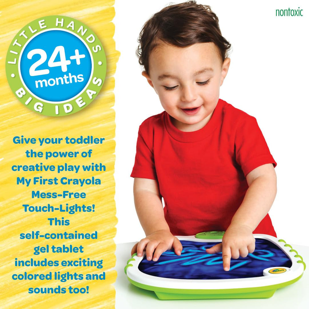 Self-contained gel surface enables mess-free painting on Crayola Doodle Board.