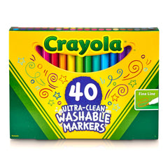 Crayola Ultra Clean markers in packaging display for easy classroom stocking.
