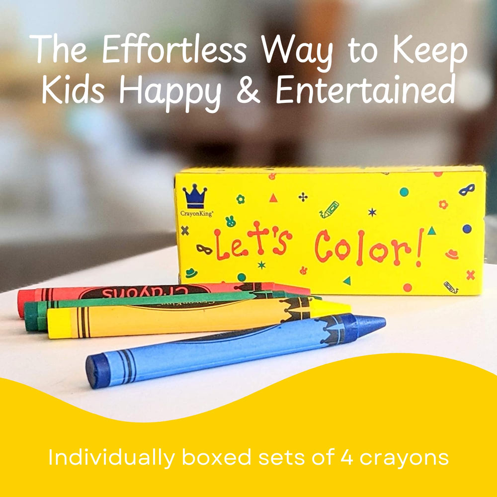 Bulk display of 50 boxed 4-pack crayons totaling 200 crayons