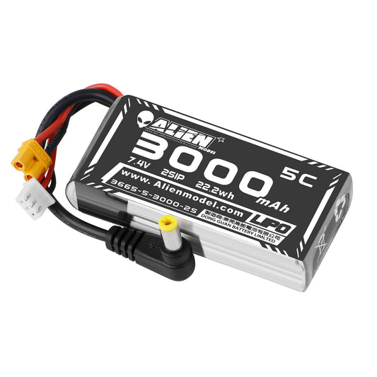Crazepony 3000mAh 2S LiPo battery for Fat Shark goggles with compact power.