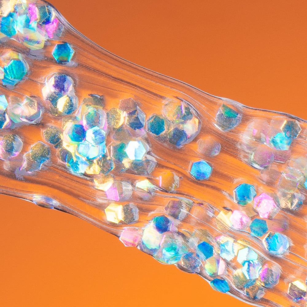 Crazy Aaron's Dolphin Dance iridescent glitter close-up highlighting sparkle for creative play.