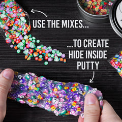 Mix-in pieces in colorful bags from Crazy Aaron's Hide Inside Mix by Me Kit.