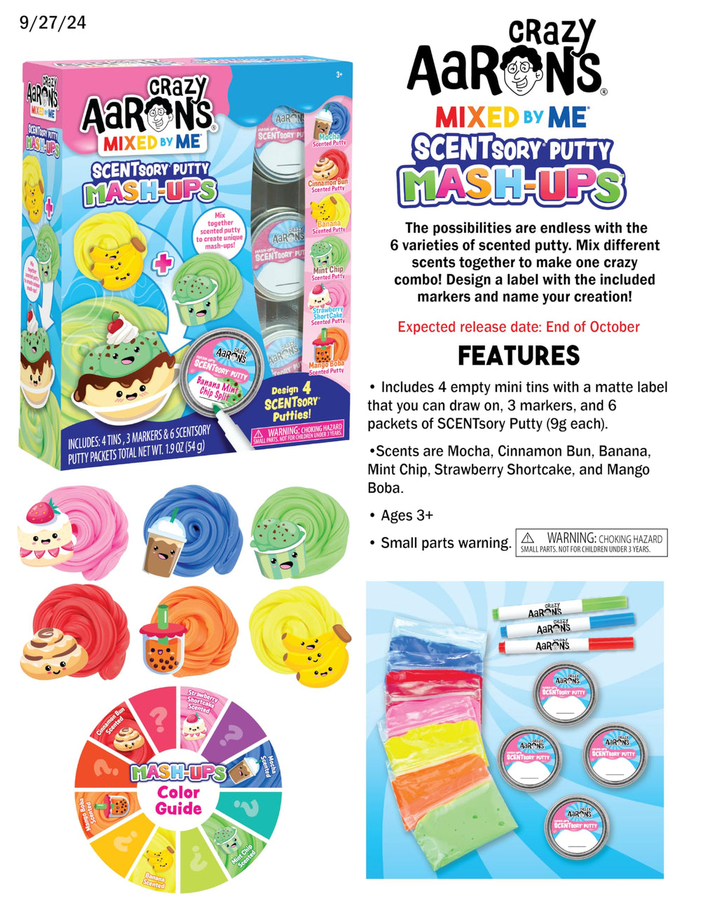 Crazy Aaron's Scentsory Mashups six tins close-up shows portable, mess-free setup