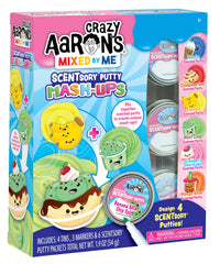 Crazy Aaron's Scentsory Mashups packaging and tins for organized creative play
