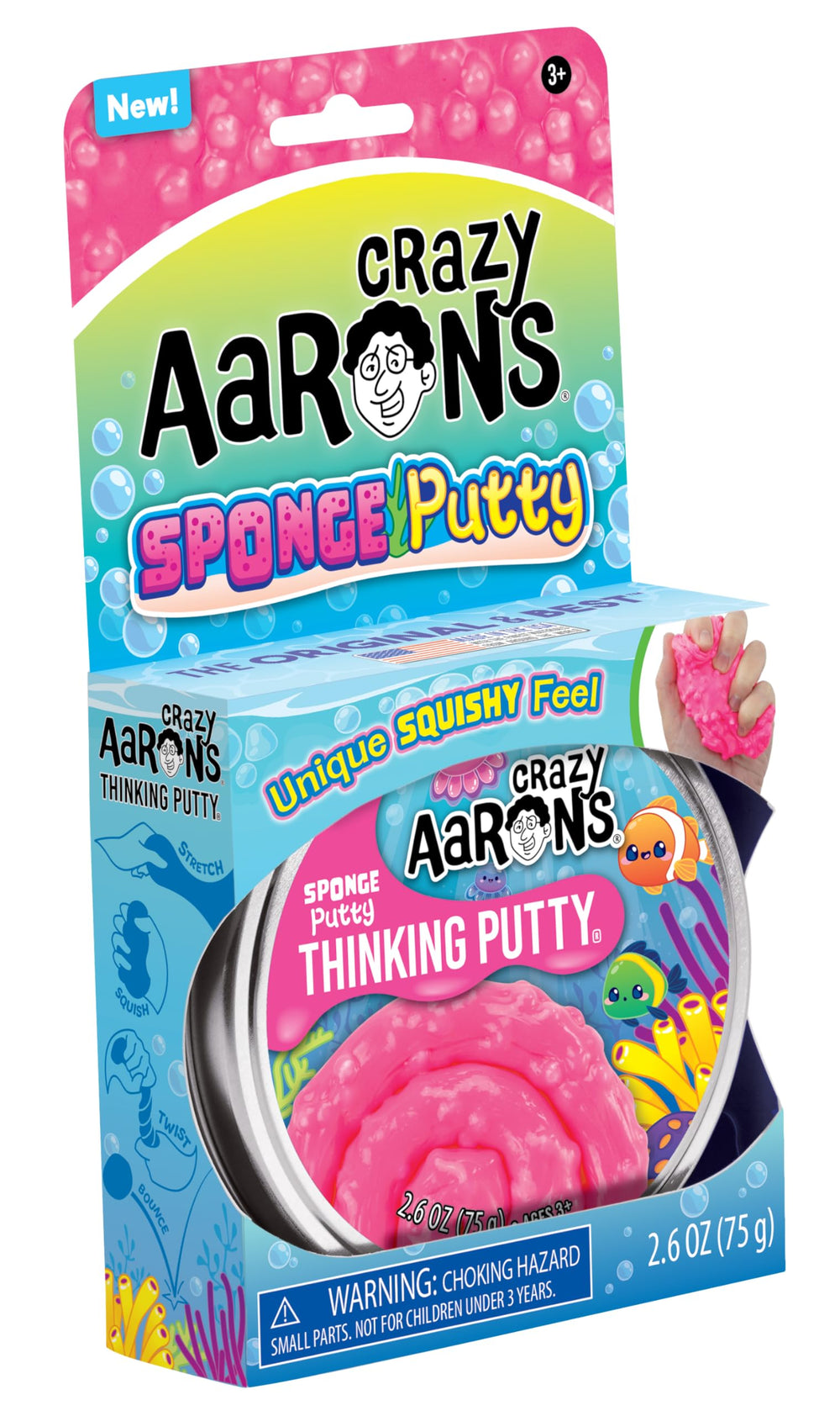 Crazy Aaron's Sponge Putty 3.2oz packaging detail.