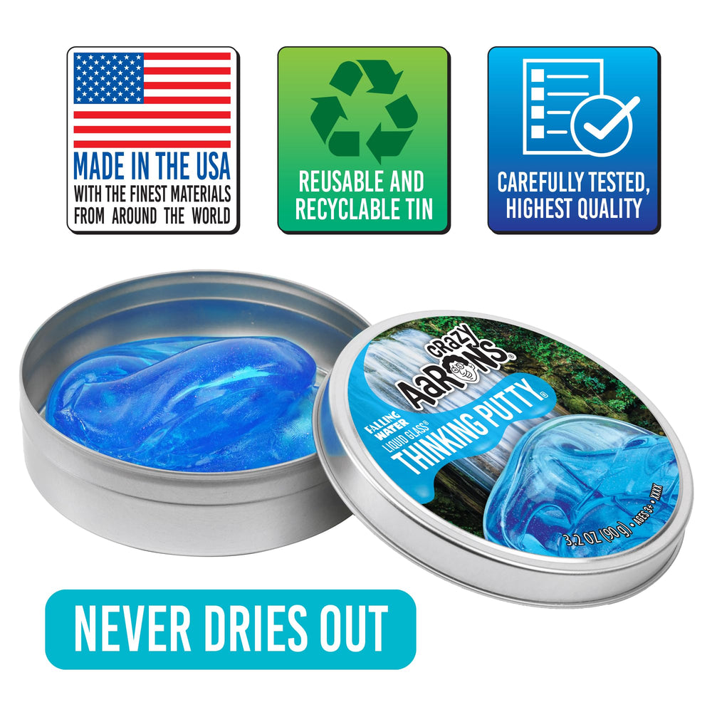 Crazy Aaron's Thinking Putty suits ages 3 and up for hands-on exploration.