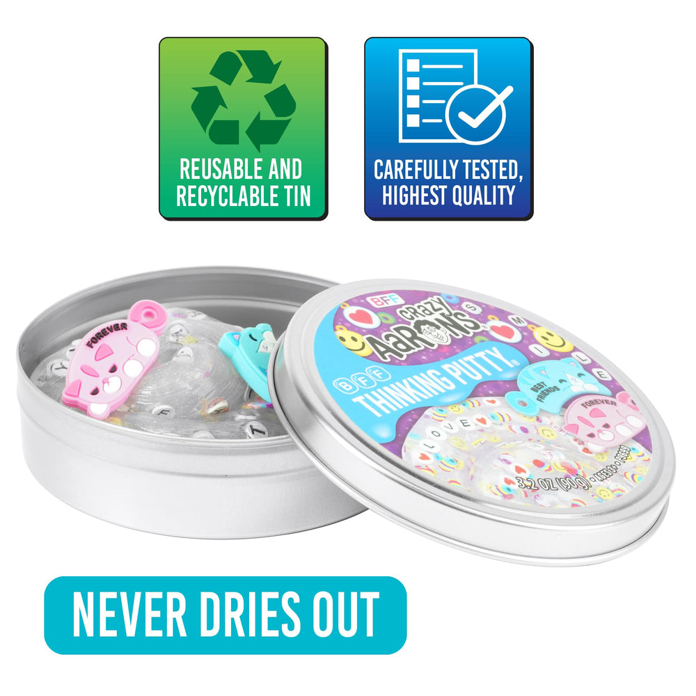 Crazy Aaron's Thinking Putty BFF: age 3+ friendly sensory toy for hands-on creativity.