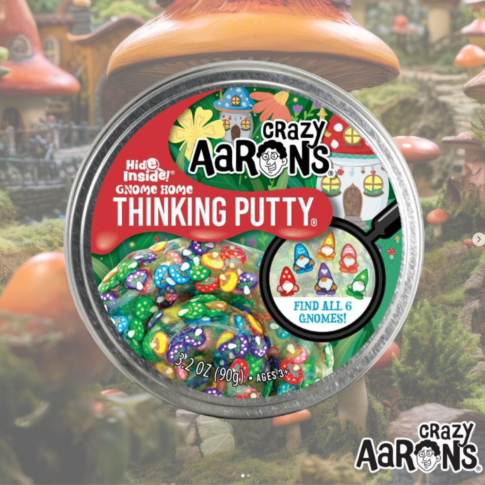 USA-made quality of Crazy Aaron's Thinking Putty Gnome Home