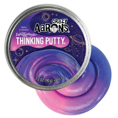 Crazy Aaron's Thinking Putty Intergalactic bottle shows color-changing effect for tactile play.