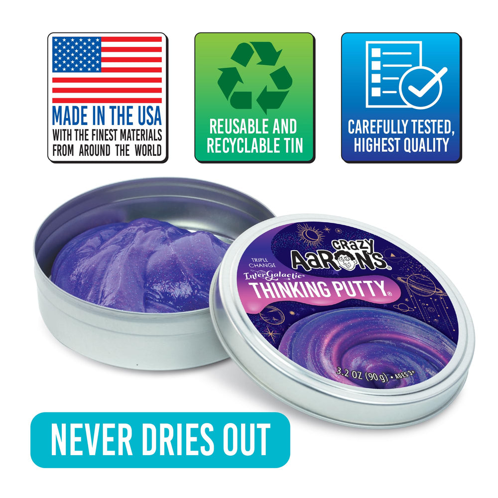 Crazy Aaron's Thinking Putty supports mindful play for kids and adults.