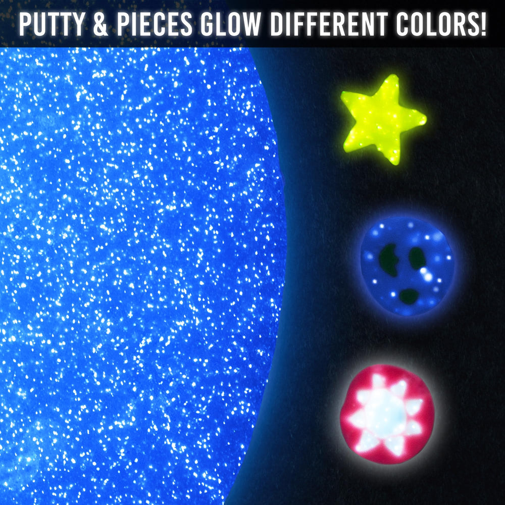 Total Eclipse glow pieces shimmer as you stretch and sculpt the putty.