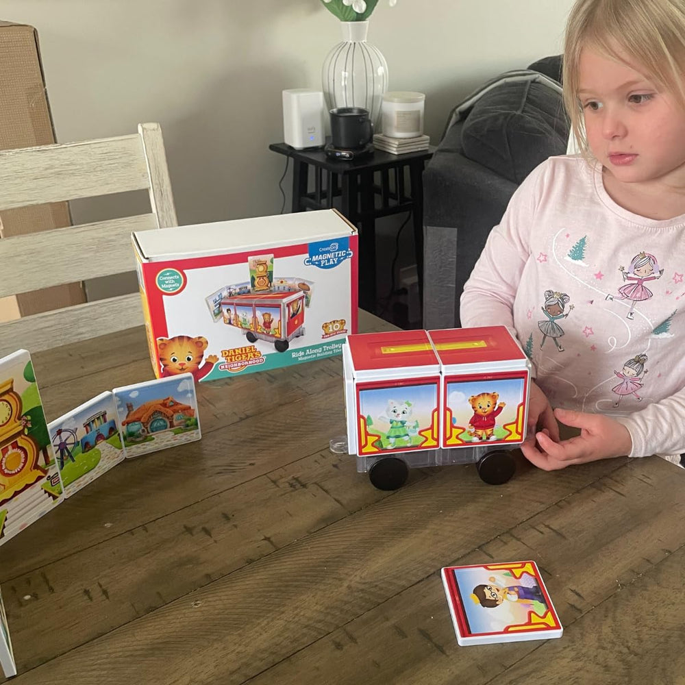 CreateOn Daniel Tiger trolley tiles museum gallery view promotes spatial exploration and design planning
