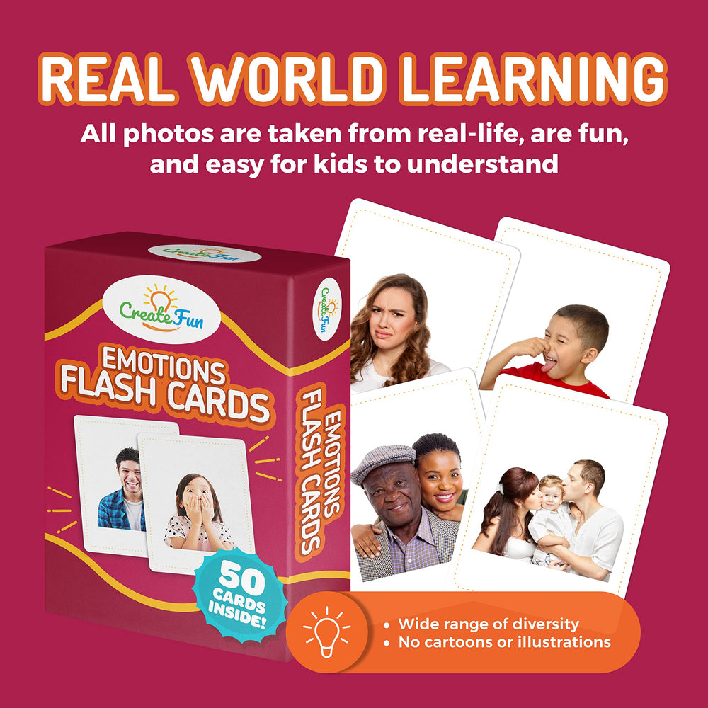 CreateFun Surprised emotion card photo to spark curiosity and expressive vocabulary