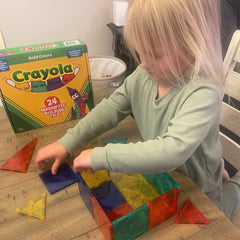 CreateOn Crayola Bold tiles demonstrate compatibility with other tile sets for endless possibilities.