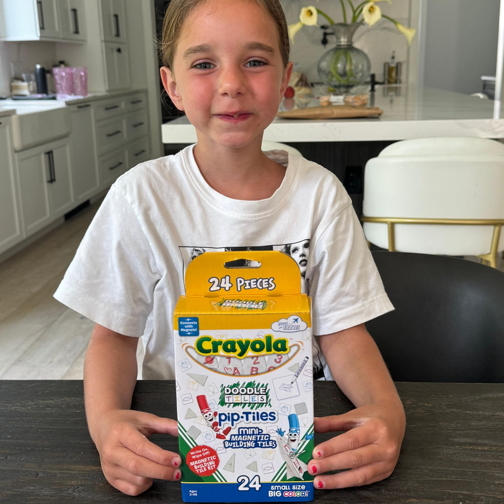 CreateOn Crayola Doodle PIP tiles castle and rocket tiles spark imaginative building.