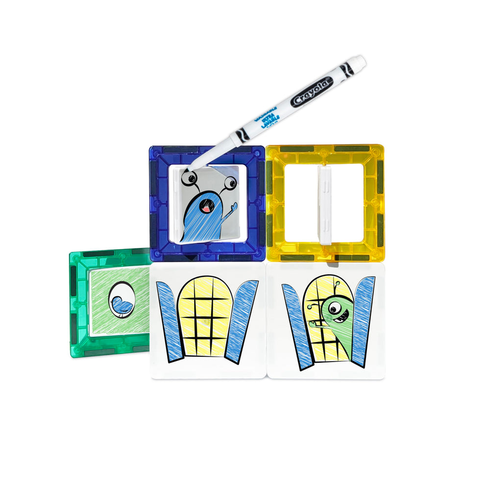 CreateOn Crayola Doodle Tiles building time: easy-touch edges support little hands.