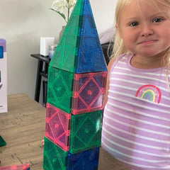 CreateOn Crayola Glitter Magnetic Tiles color shapes puzzle for early learners