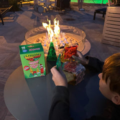 CreateOn Crayola Holiday Glitter Tiles colorful patterns boost early color recognition.