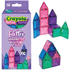 CreateOn Crayola magnetic tiles form a magical castle for imaginative building.