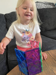 CreateOn Crayola magnetic tiles support hands-on learning with easy connections.