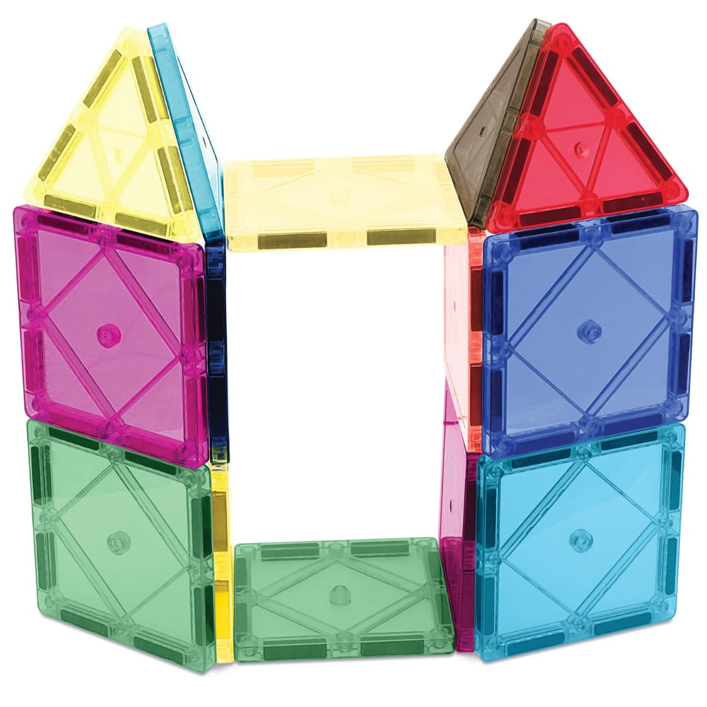 CreateOn Crayola Retro Magnetic Tiles travel setup, compact storage supports family trips.