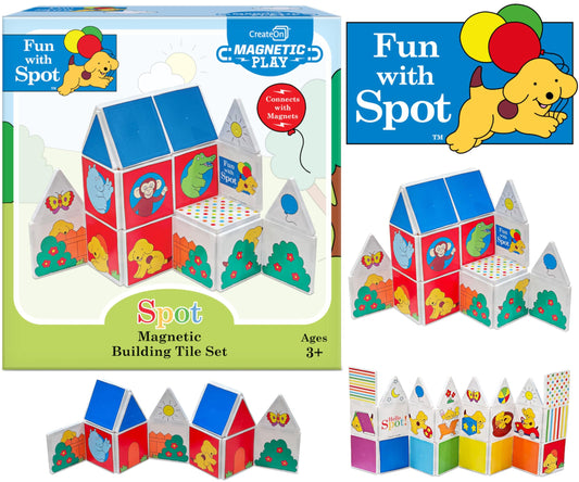 CreateOn Fun with Spot tiles front view encouraging hands-on STEM exploration
