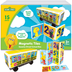 CreateOn Sesame Street bus tiles foster imaginative play and early geometry exploration.