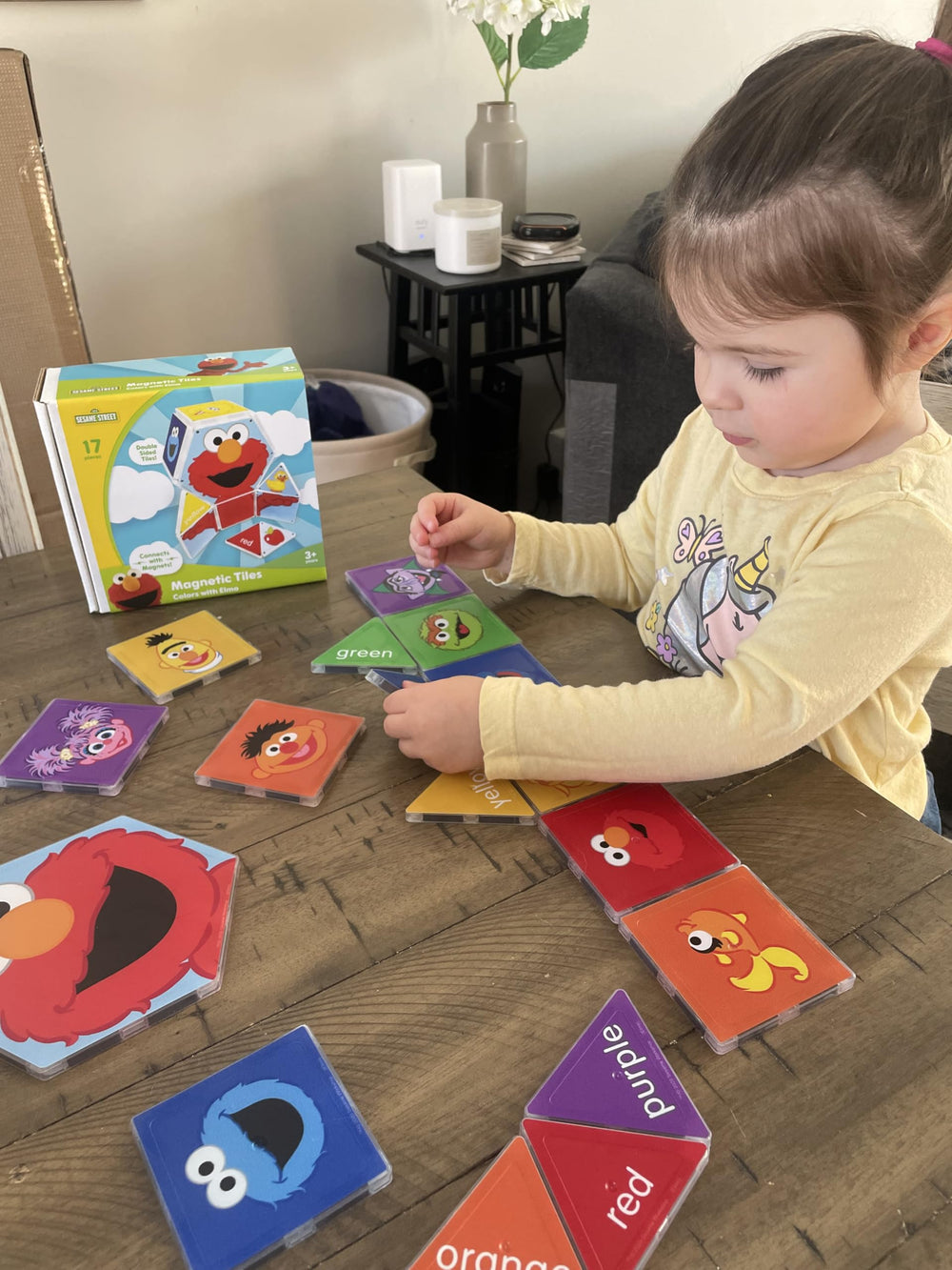 CreateOn Sesame Street tiles support early STEAM skills through color, shape, and geometry exploration.