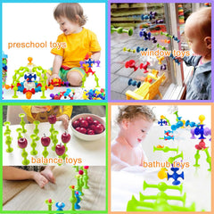 CreateView bath toys for kids ages 3-8 cling to tub surfaces during splashy play