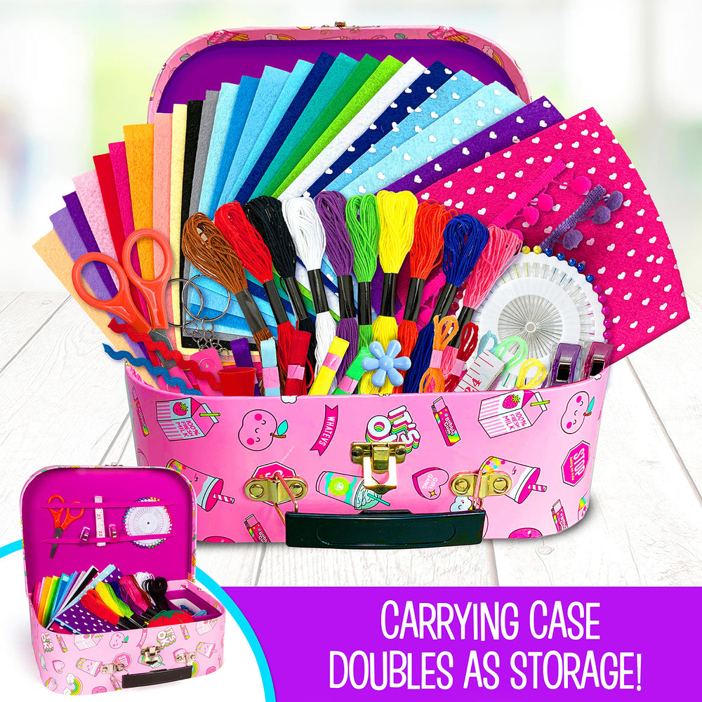 Creative Kids Felt Sewing Kit carrying case — portable storage keeps supplies ready.