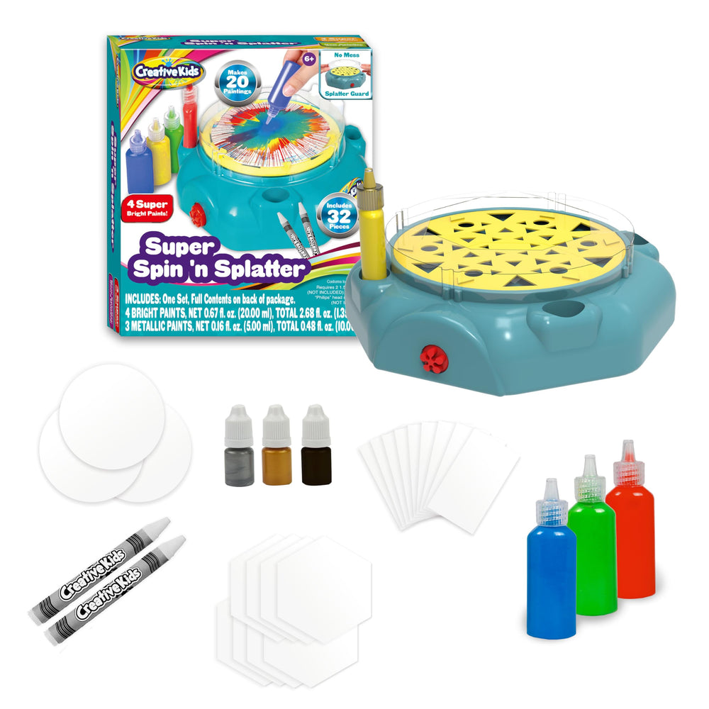 Creative Kids Spin n Splatter card spinner in action for creative projects