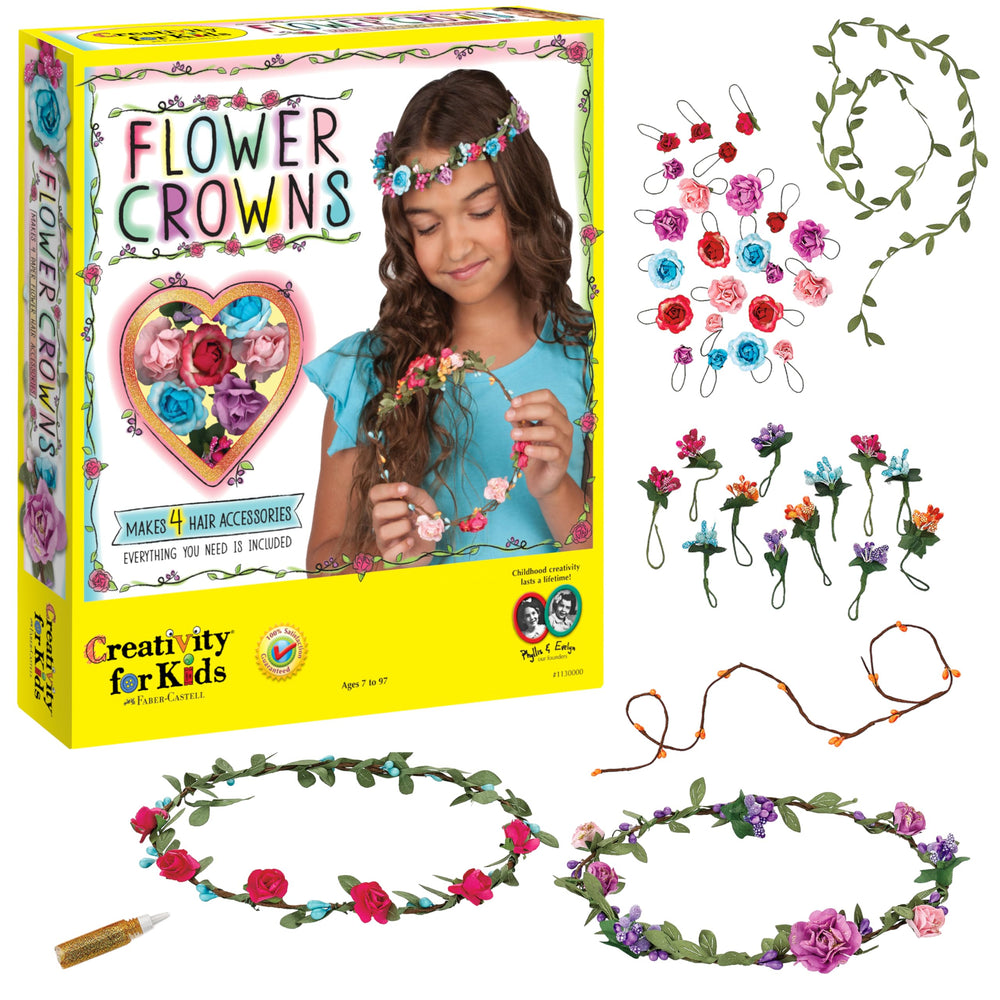 Creativity for Kids flower crowns kit — four crowns for imaginative dress-up