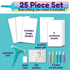 Creativity for Kids Squeegeez magic reveal designs capture three enchanting mermaid scenes