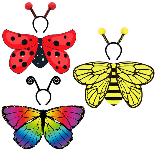 Creatoy bee wings with antenna headband for imaginative play.