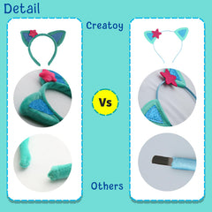 Girls wearing Creatoy dress-up accessories enhance imaginative play and party styling.