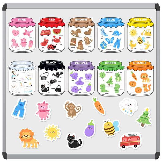 Creatoy magnetic color sorting set on fridge boosts early color recognition and hands-on play