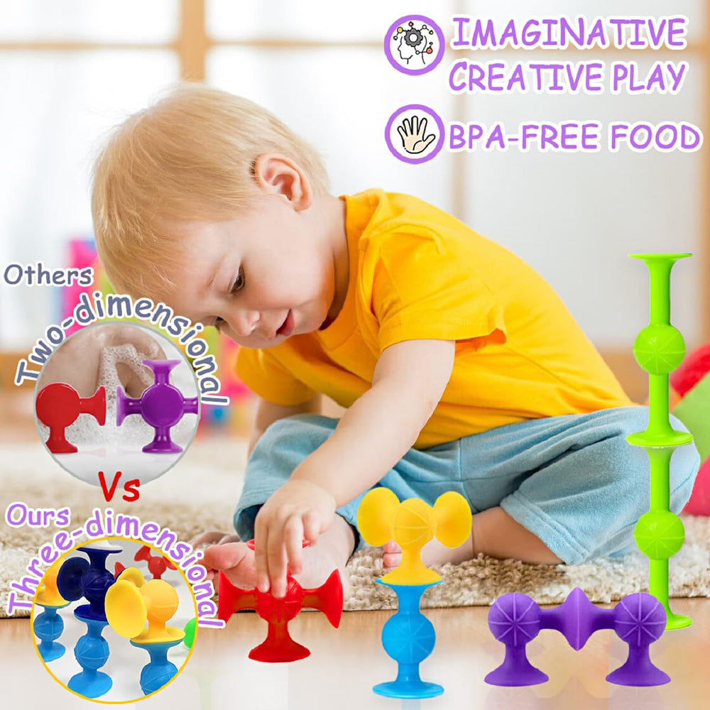 CreateView travel-friendly bath toys with storage bucket ideal for car trips and classrooms