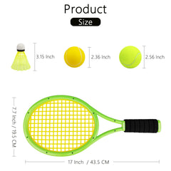 Crefotu kids playing outside with the racket set demonstrates active movement and social play.