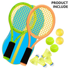 Crefotu kids tennis racket backpack shown, easy storage and transport for backyard or park play.