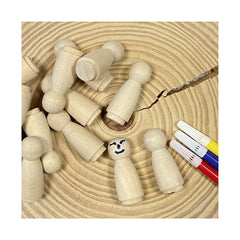 Cregugua wooden figures for dollhouses and games; sanded and durable.