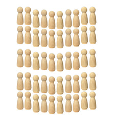 Cregugua peg dolls unfinished; smooth birch wood for role-play puppets.