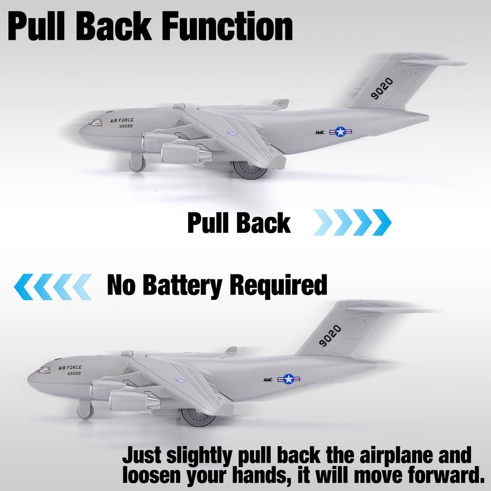 Crelloci Air Force diecast plane open hatch reveals play elements