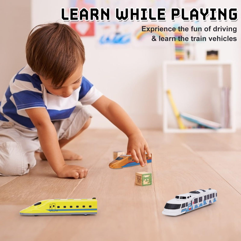 Crelloci Bullet Train safe durable plastic emphasizes kid-friendly design.