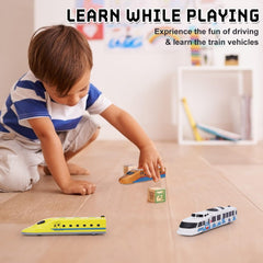 Crelloci Bullet Train safe durable plastic emphasizes kid-friendly design.